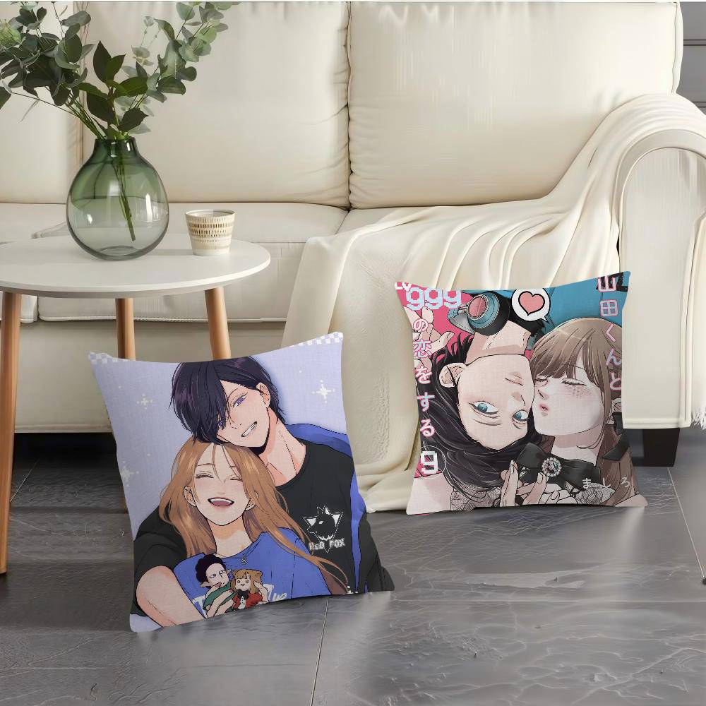 Anime My Love Story With Yamada-Kun At Lv999 Cushion Cover Inches Farmhouse Decor Home Throw Pillow Covers For Couch Decorations