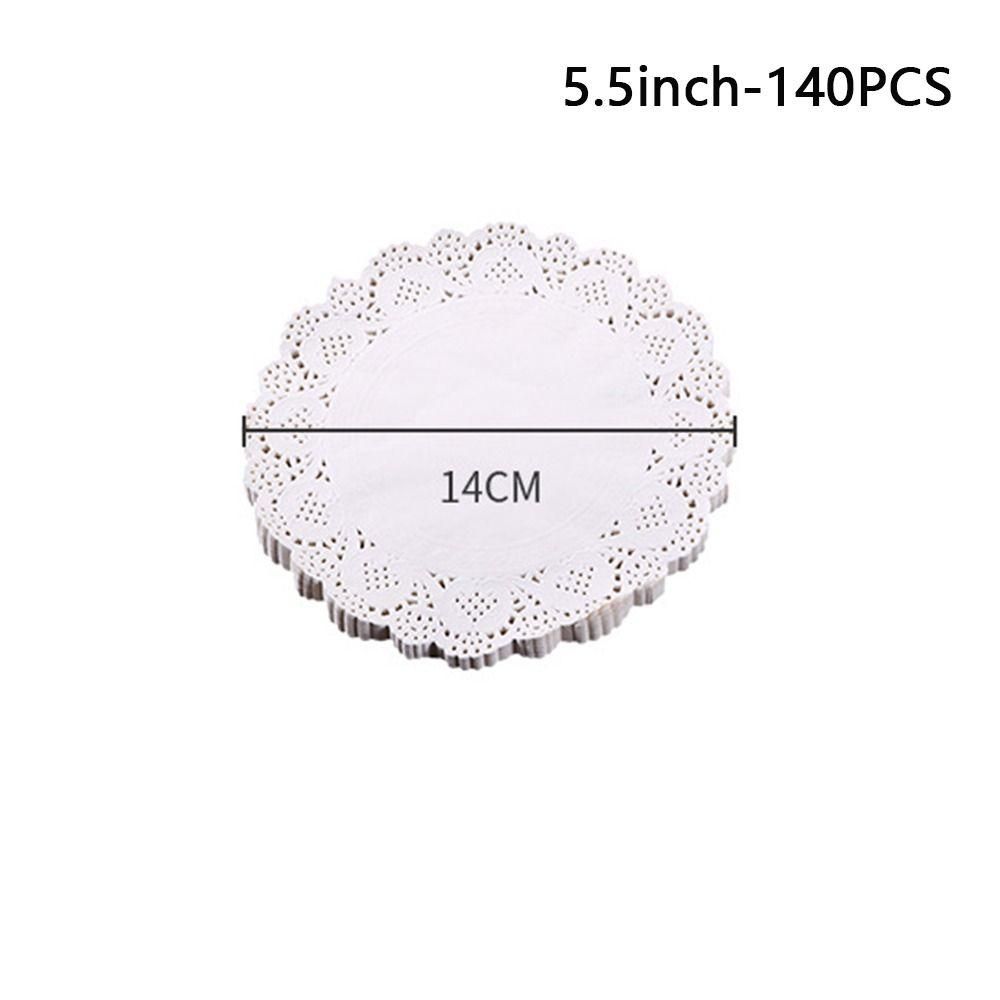 140 Pcs Round Baking Paper White Lace Paper New Oil-absorbing Paper  Cake Baking