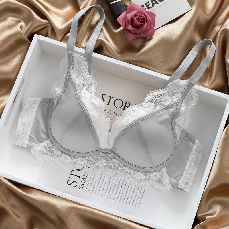 Lace natal year red female show big anti-sagging collection breast no steel ring sexy bra cover