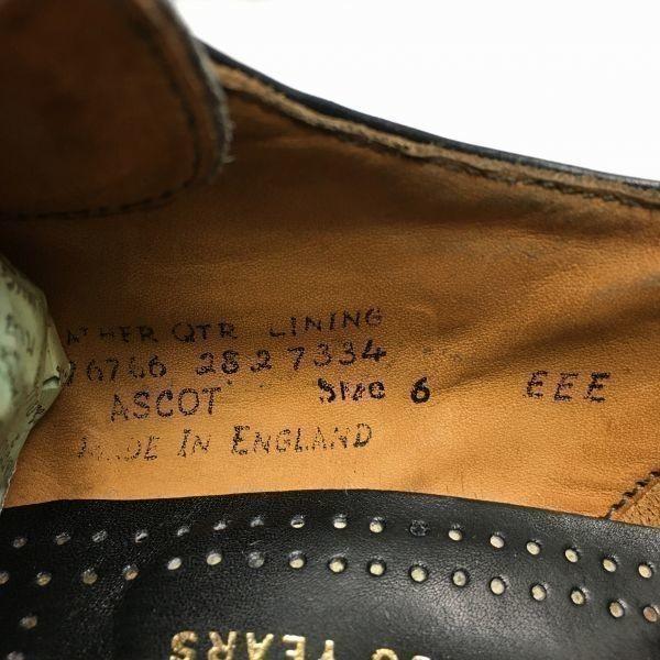 Loake Made In England Vintage Plain Toe Business Shoes Black Size 6EEE / 24.5-25.0cm Men's(USED)
