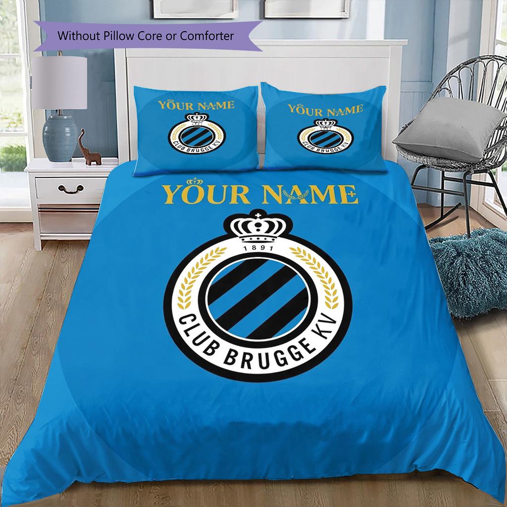 Club Brugge Kv Crest Custom Name Pattern Bedding Quilt Set Quilt Cover Pillowcase Home Birthday Gift(1 * duvet cover + 2 * pillowcase, without core)