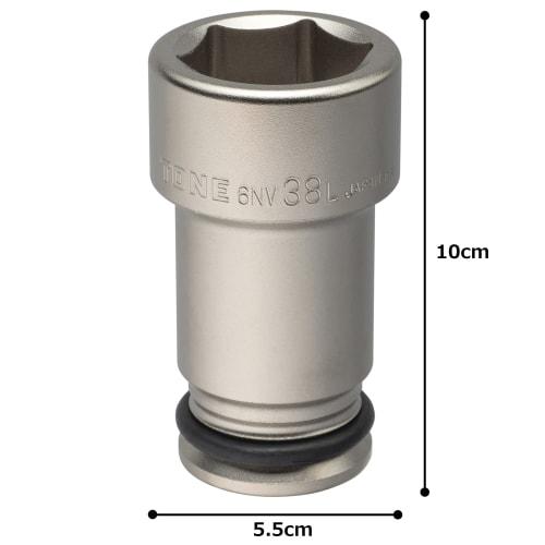 TONE Impact Long Socket HP6NV-38L Drive Angle 19.0mm (3/4") Width Across Flats 38mm