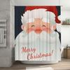 TU Christmas Shower Curtain Festive Holiday Decor Merry Xmas Pattern Waterproof Bathroom Fabric Backdrop Home Decor Xmas Style