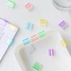 Clip-on Bookmarks Transparent Paper Clips with Push Mechanism Reusable File Fasteners Colorful Office Folders for Office School Document Organization