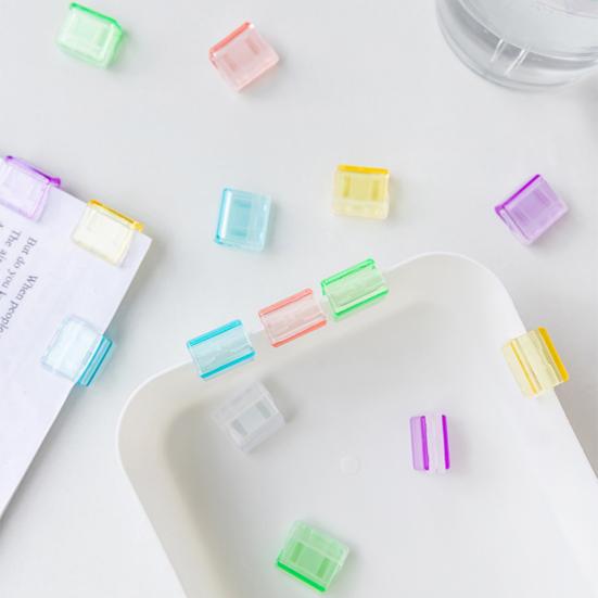 Clip-on Bookmarks Transparent Paper Clips with Push Mechanism Reusable File Fasteners Colorful Office Folders for Office School Document Organization