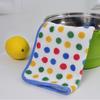 Round Dot Coral Fleece Cloth Kitchen Dishwashing Cloth Thickened Absorbent Dishwashing Square Towel Household Towel with Hanging Rope Hand Towel