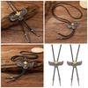 1pc/1pair Bolo Tie for Men Western Masquerade Necktie with Alloy Eagles Buckle Decors Masquerade Costume Accessories
