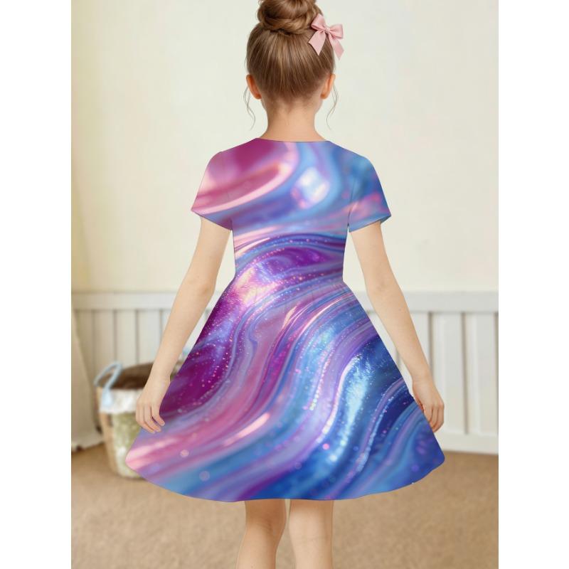 

Adorable 3D Summer Dress for Girls Featuring a Cute Bear in a Pink Outfi. 170