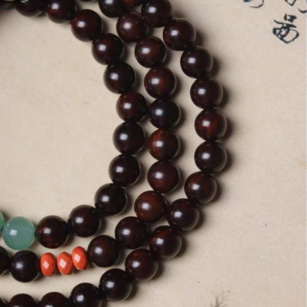 Indian Little Leaf Rosewood 108-Bead Buddhist Bracelet/Necklace - Unisex
