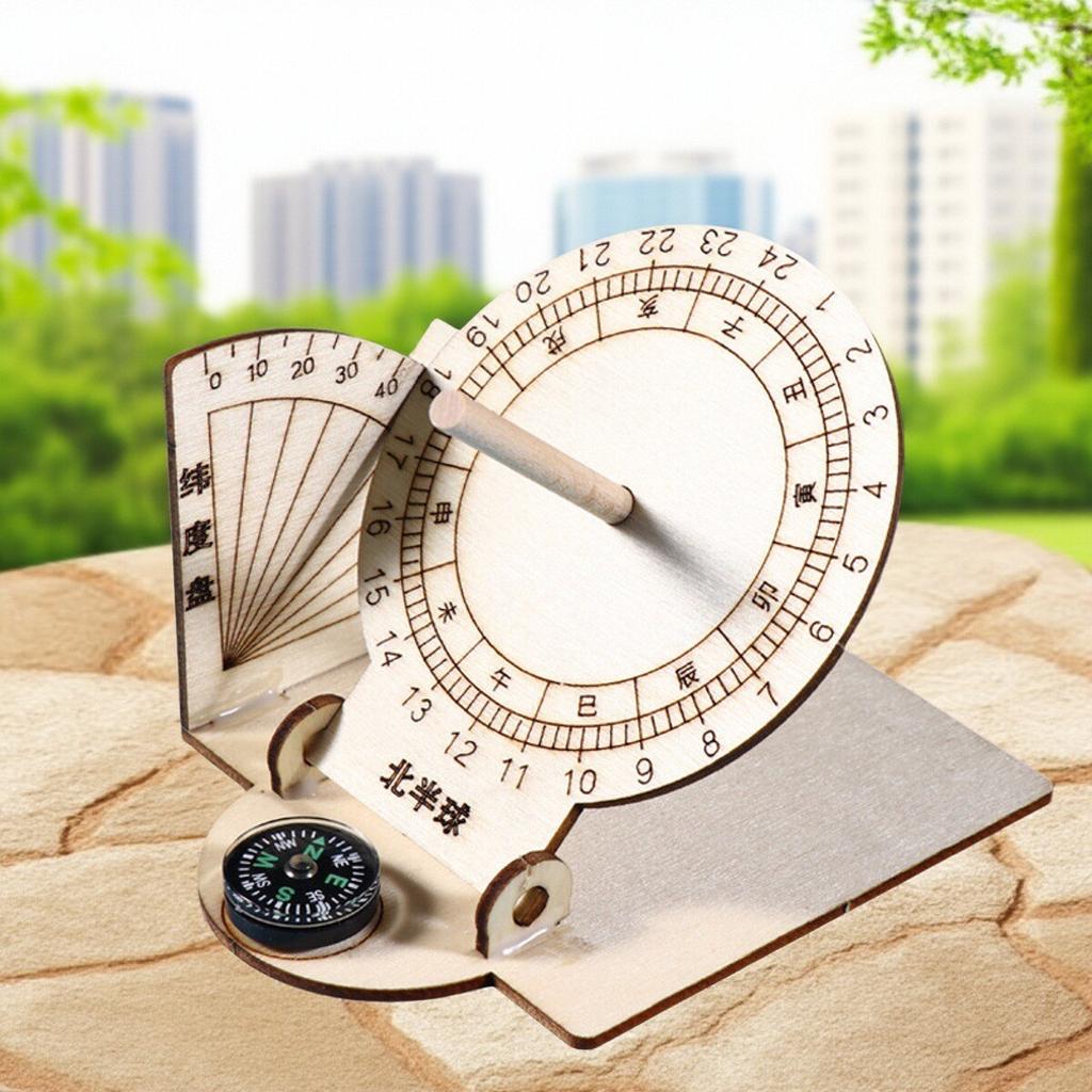 Sundial Model Solar Clock Scientific Model Sundial Desktop Decoration Geography And Time Children's Puzzle Teaching Tool