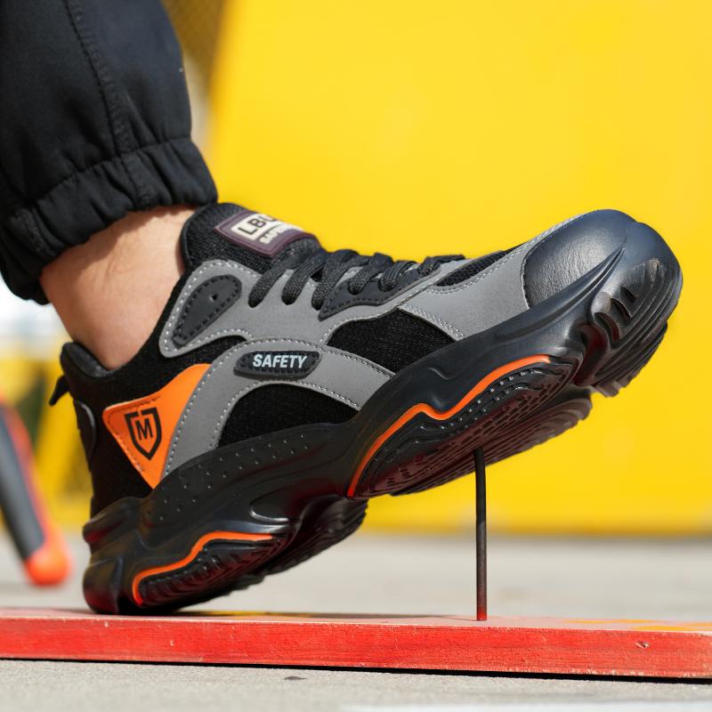Man Safety Shoes Puncture-proof Work Sneakers Lightweight Work Shoes Men Steel Toe Shoes Safety Boots Indestructible Shoes