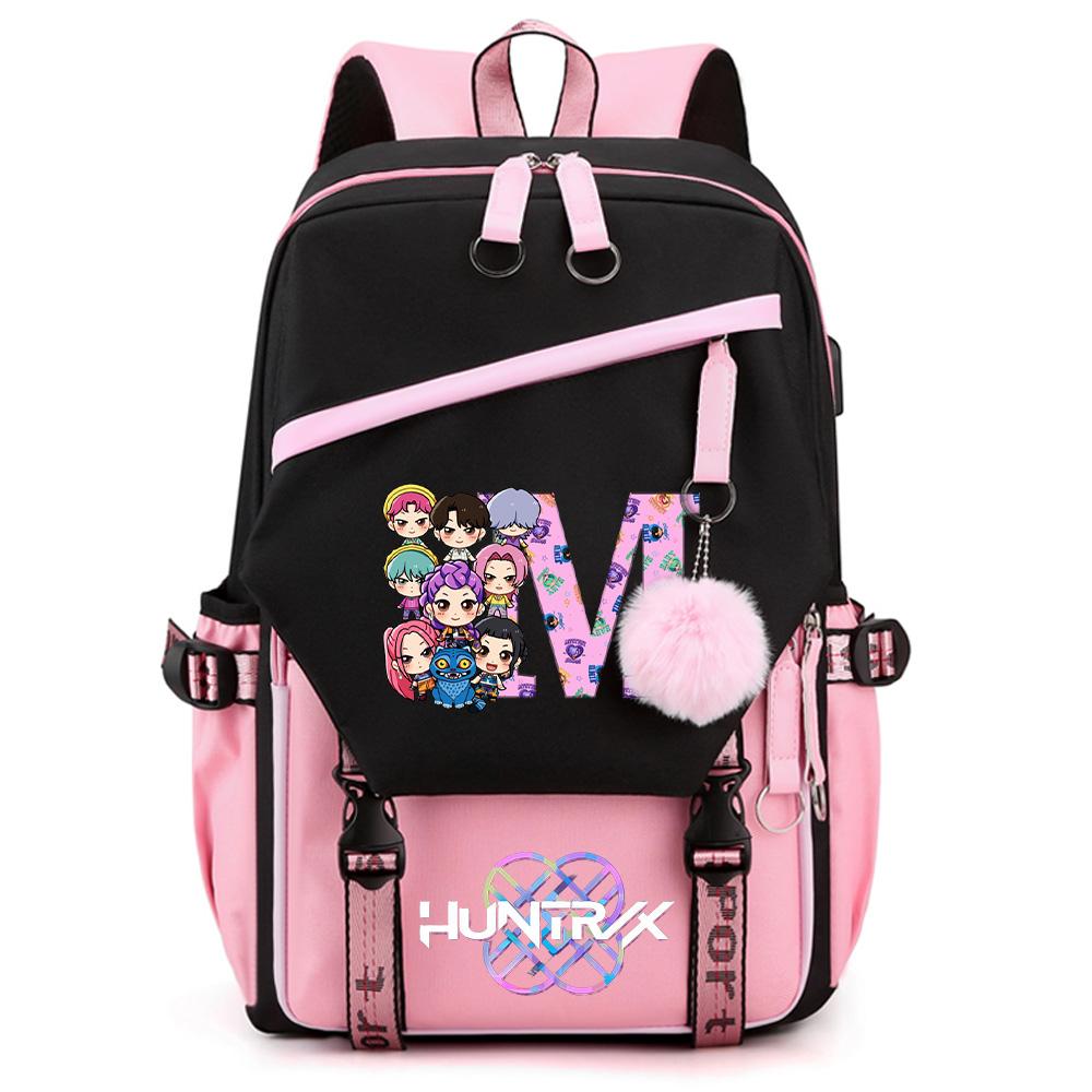 

26 English Letter K-pop Demon Hunters Printed Large Capacity Backpack for Teenger Student Girl Boy Schoolbag Bookbag Gift Women Waterproof Travel Bag