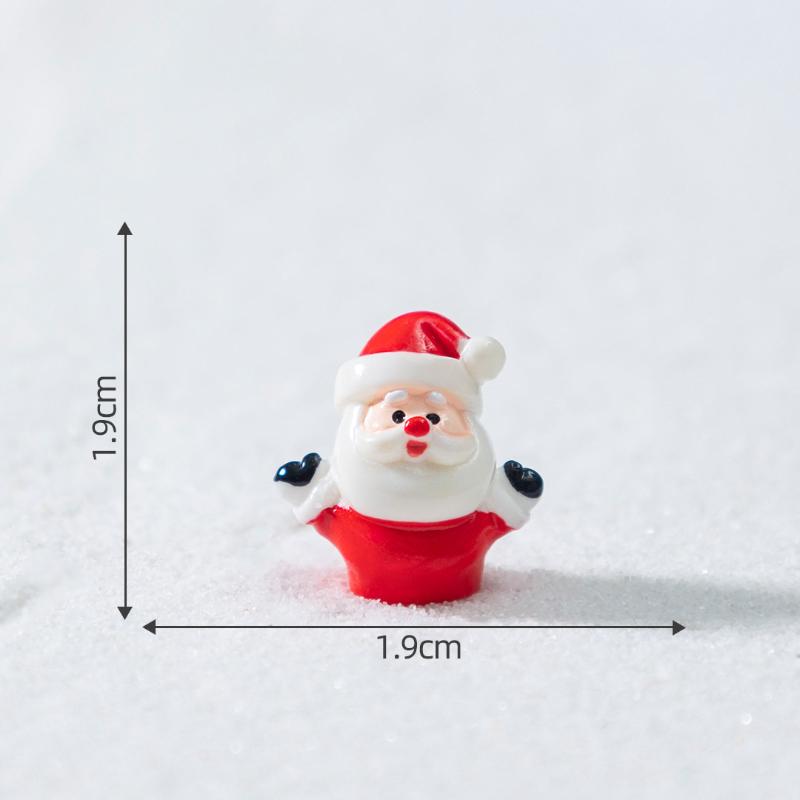 1/4Pcs Christmas Tree Santa Claus Snowman Elk Penguin Bell Miniature Landscape Ornaments Home New Year Xmas Doll House Decor