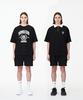 MOZMOZ [Set] Laurel Short Sleeve Sweatshirt Half-Zip Summer Set-Up Black