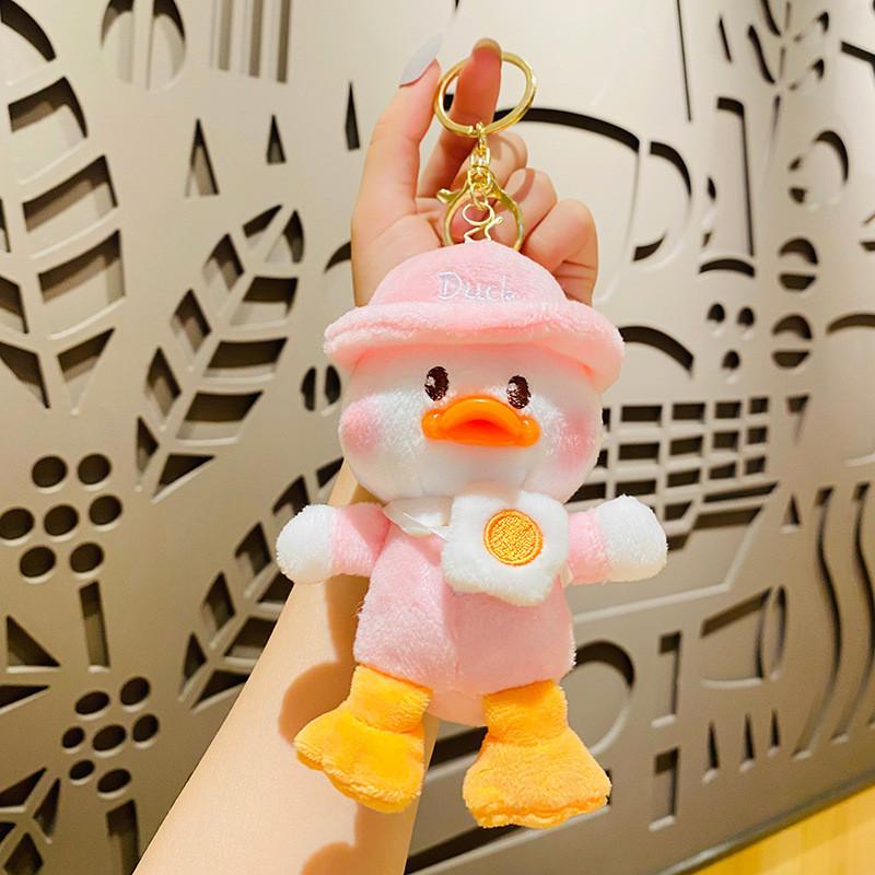 Soft Duck Plush Keyring Cute Egg Backpack Keychain For Students And Friends