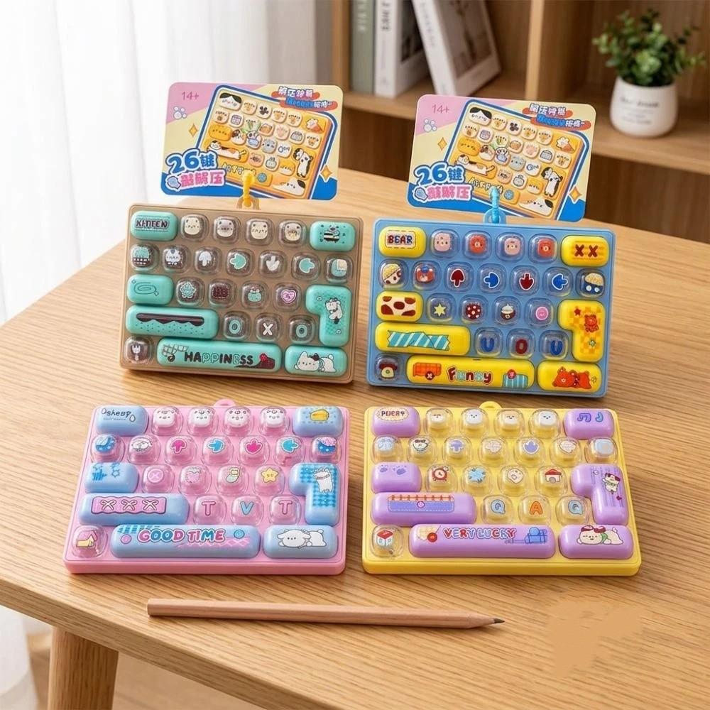 Clear Key Sounds Mechanical Fidget Keyboard Press-Type Mini Keyboard Charm Toy Backpack Pendant