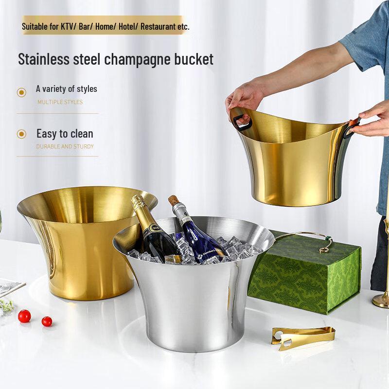 Green Umbrella Stainless Steel Champagne Ice Bucket