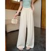 2026 Spring Plus Size High-Waisted Straight Leg Draping Casual Wide Leg Pants for Women