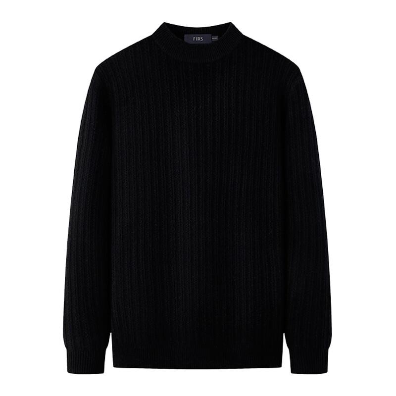 Shanshan Men's 100% Merino Wool Jacquard Round Neck Sweater