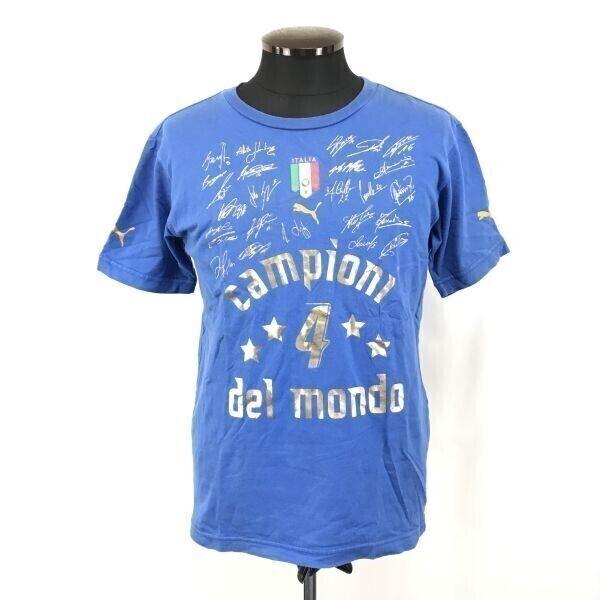 

USED/PUMA Italy 2006 World Cup Victory T-Shirt [Men M/Blue] Signed Japan National