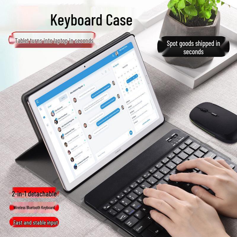 Lenovo M10 Plus TB-X606F/X606X 10.3" Bluetooth Keyboard Leather Case & Protective Cover