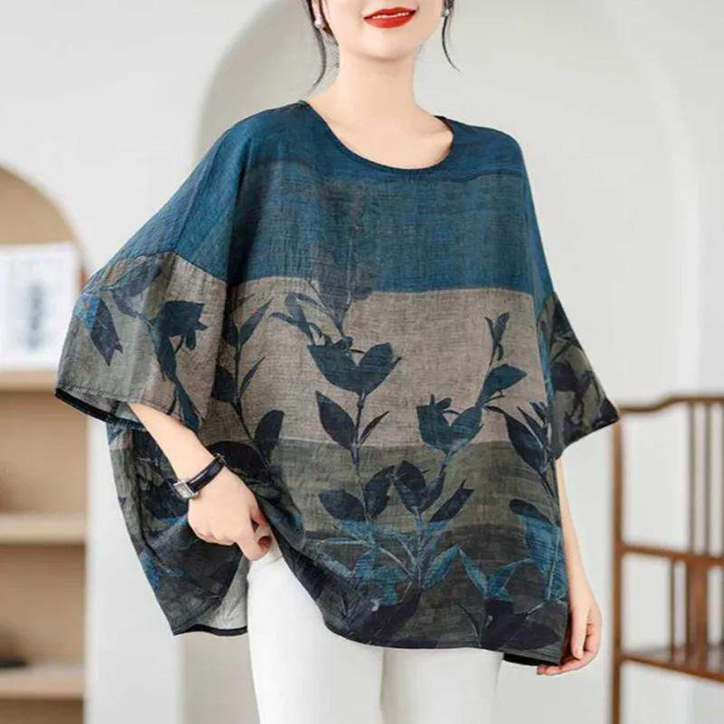 Dámské tričko Letní Velká velikost Bavlněné tričko Měkké Volné Potiskované Ležérní Pohodlné Pulovr Tričko Top