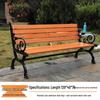 Jundingying 120cm Yellow Wave-Style Anti-Corrosion Wood Outdoor Bench