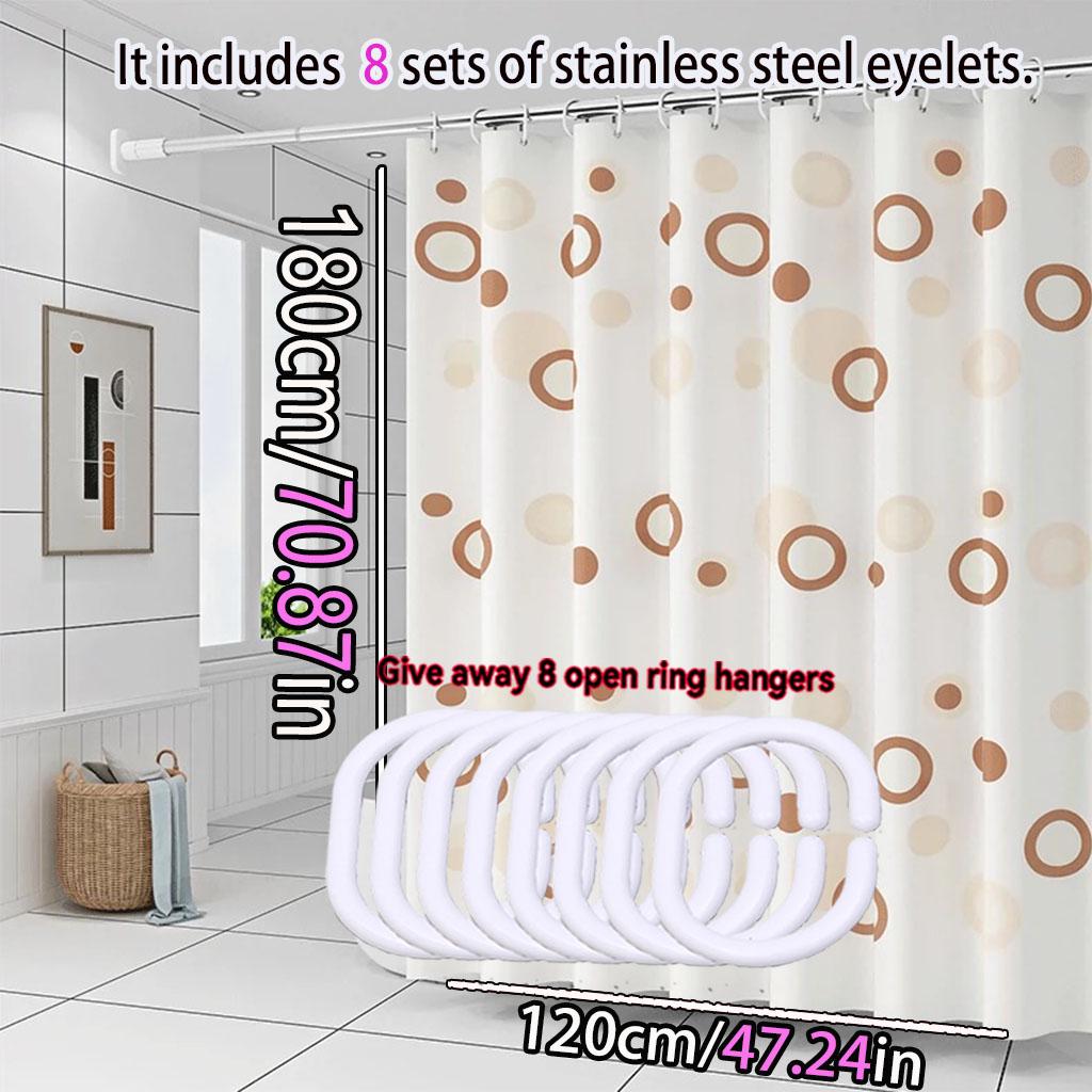 Cream and Brown Polka Dot Shower Curtain Modern Bathroom Decor Water Resistant Fabric Minimalist Design