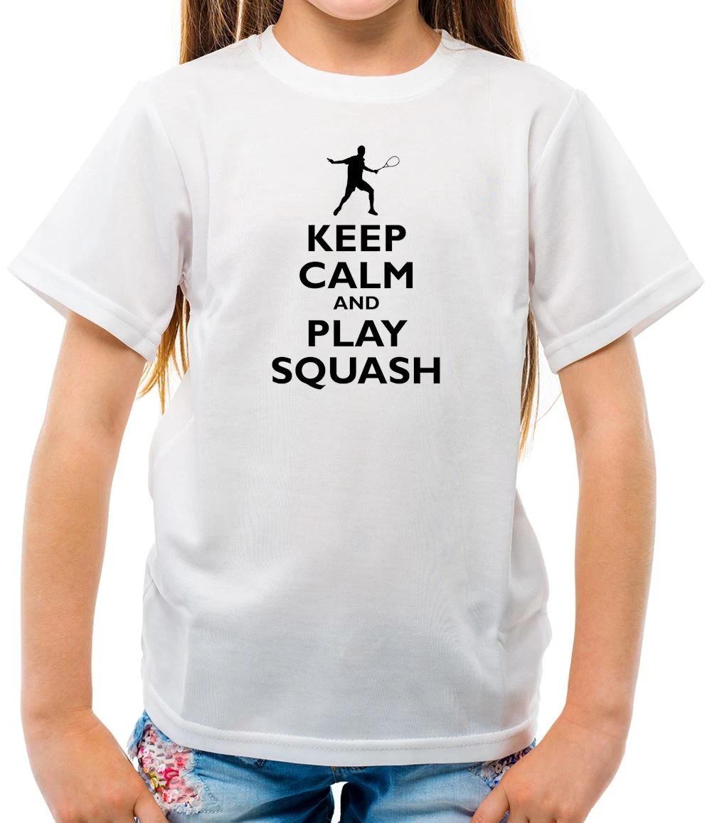 Keep Calm And Play Squash - Kids T-Shirt - Sport Racket Racquetball Player Love 130