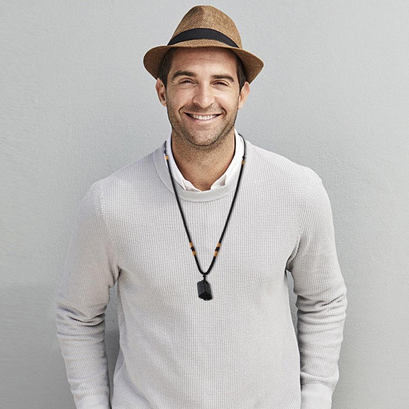 Natural Black Tourmaline Stone Necklace  Black Tourmaline Pendant