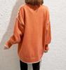 TASOGARA Knit Cut and Sewn One Size Fits Loose Plus Women's Cardigan, Sweater, Outerwear, V-Neck, Most, Fit, Casual, Sizes, Fall/Winter (Orange)