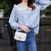 Women Quilted Crossbody Shoulder Bag With Chain Strap Solid Color Pu Leather Small Square Bag