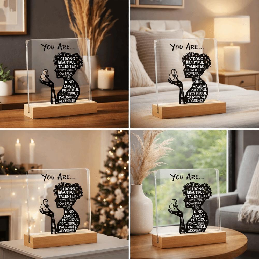2D Design Inspirational Plaque Acrylic Positive Affirmation Decor Desktop Decoration Home Decor