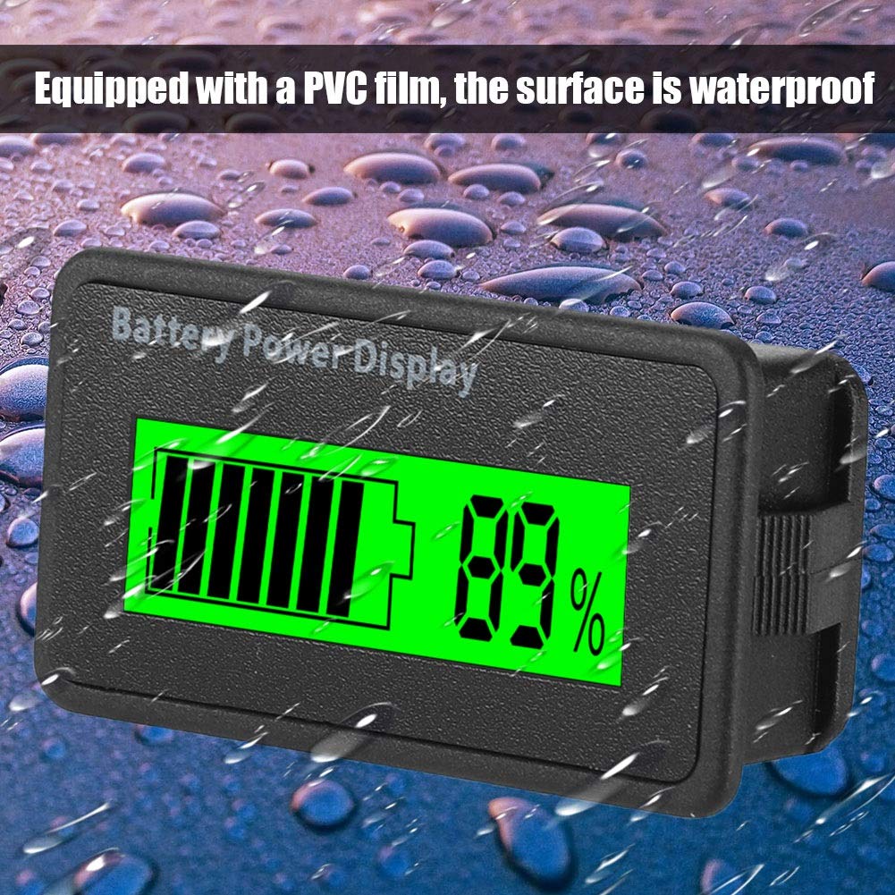 Monitor, Capacity Tester, Checker, Fuel Gauge, Waterproof, Reverse Connection Protection, Blue/Green/White