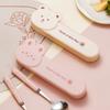 Portable Cartoon Chopsticks Spoons and Forks A Cute Three-piece Set of Children's Tableware for Students and Office Workers To Take Away