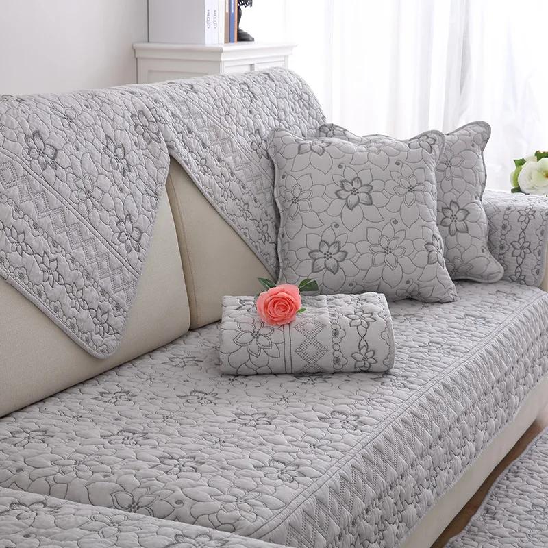 Huse de canapea din bumbac pe două fețe Pernă Prosop de canapea în patru anotimpuri Prosop de canapea de colț pentru sufragerie modernă