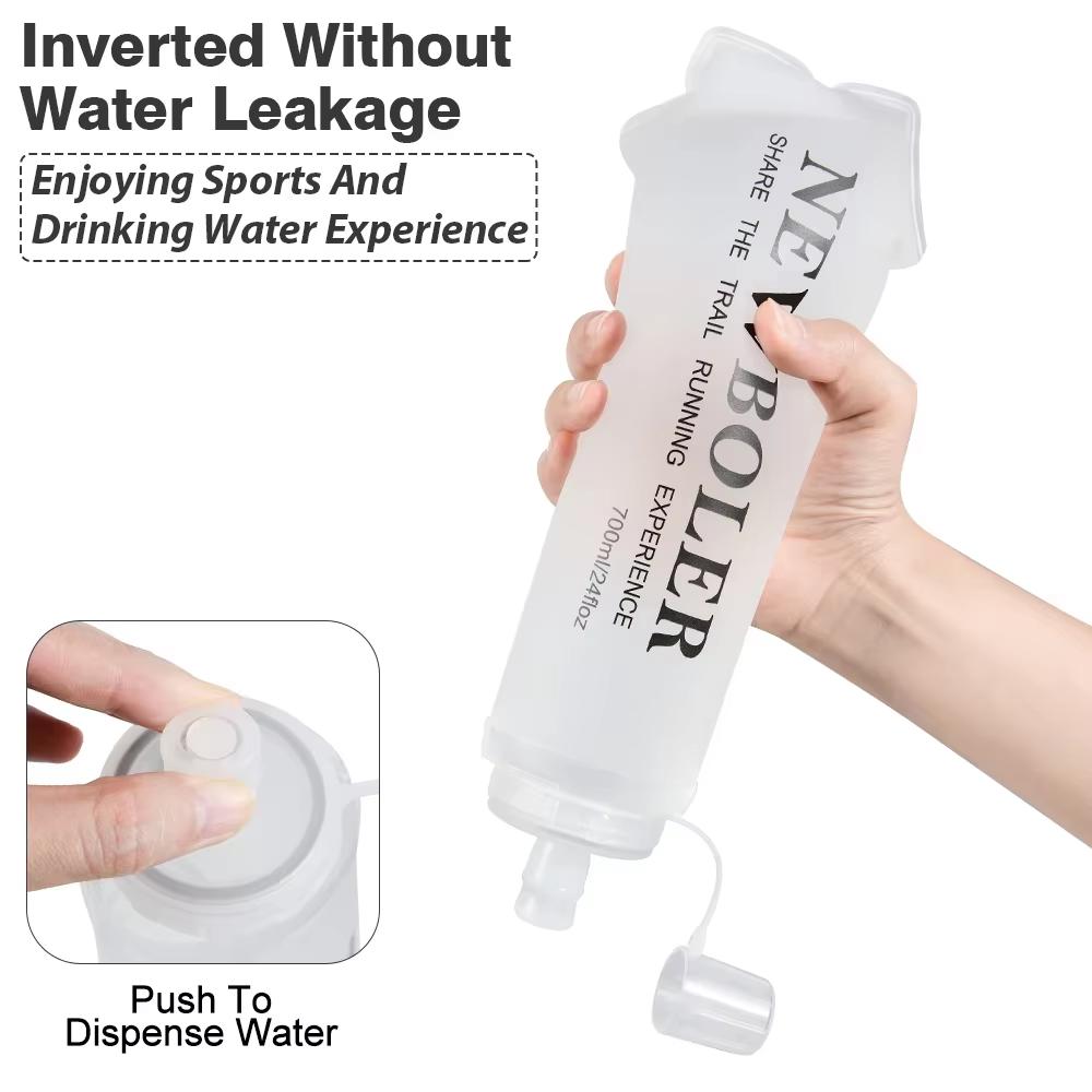 NEWBOLER Sports Water Bottles BPA-Free Collapsible Soft Flask Running Camping Hiking Hydro Flask Soft Water Bottle for Hydration 1
