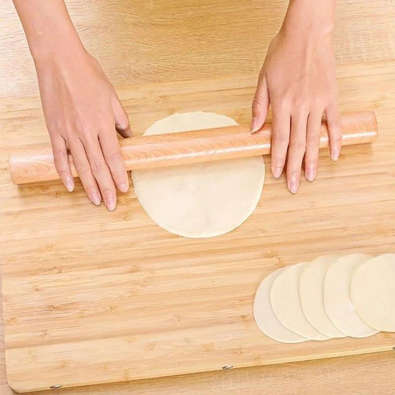 2025 New Beech Solid Wood Household Dumpling Skin Mini Rolling Pins Pin Stick Dough Baking Tool Gadgets Roller Kitchen