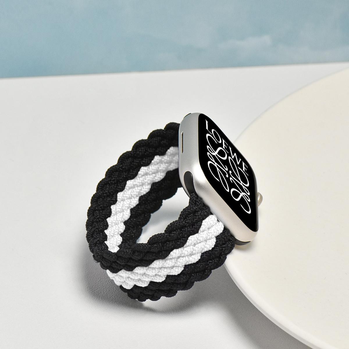 

Райдужний плетений соло-петля Ремінець для Apple Watch Correa Band 44 мм 40 мм 38 42 41 45 49 мм Ultra нейлоновий браслет для iWatch 8 7 6 SE 5 4 3 2 42mm 44mm 45mm 49mm&L size