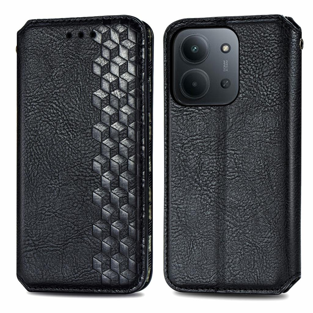 Phone Case For Xiaomi Redmi 15C 4G (EU) (173mm)/15C 5G (EU) (173mm)/Poco C85 4G (173mm) Rhombus Imprint PU Leather Wallet Phone Cover