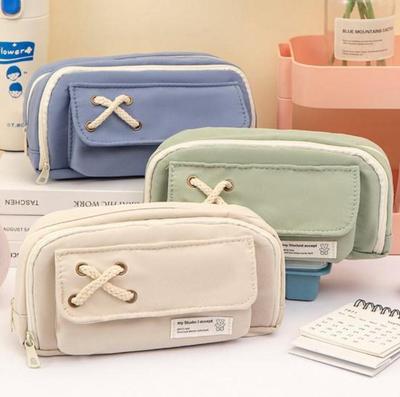 Multifunctional Pen Bag Waterproof Oxford Cloth Large Capacity Portable Zipper Boys Girls Students Pencil Stationery Pouch Case School Supplies