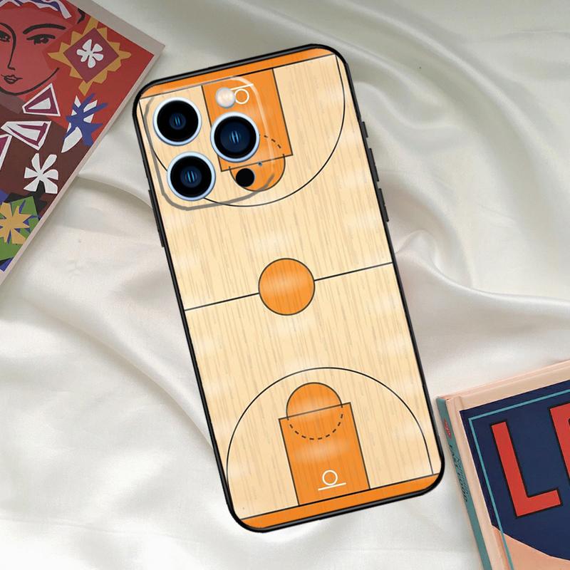 Basketball Court Phone Case For iPhone 16 14 13 12 11 15 17 Pro Max 15 16 Plus 13 Mini 16e 17 Air Funda Cover