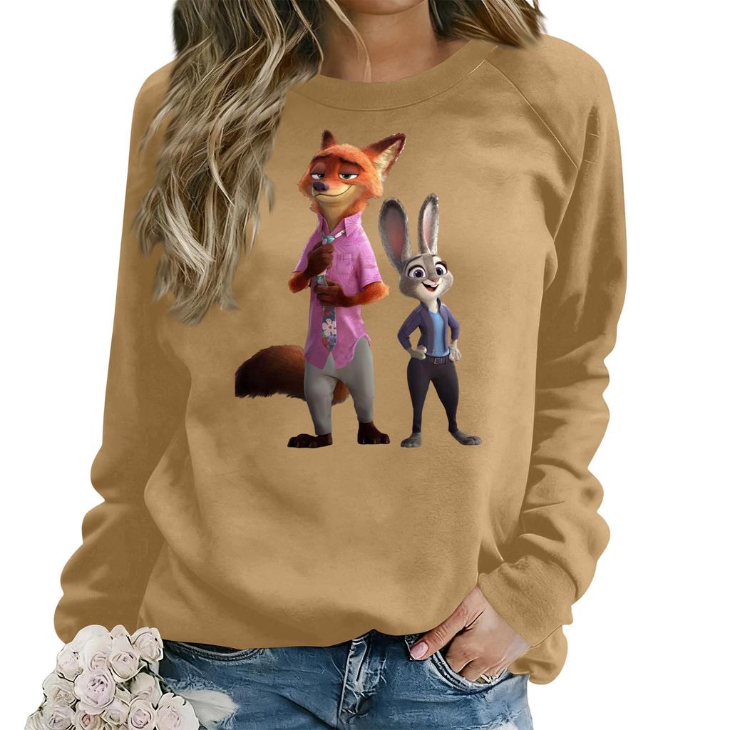 Damenmode Lässiges Langarm Locker Bedrucktes Sweatshirt