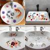 Lucky Koi And Floral Washbasin Sticker Self-Adhesive Waterproof Removable Bathroom Sticker, Wall Bathroom Sink Decal Home Decor