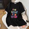 Plus Size Women's Loose Mid-Length Short-Sleeve Round Neck T-shirt (200/300/350 jin)