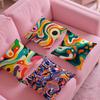 Abstract Geometric Pattern Pillow Case Silky Short Plush With Invisible Zipper Dustproof Sofa Cushion Cover For Home Decor