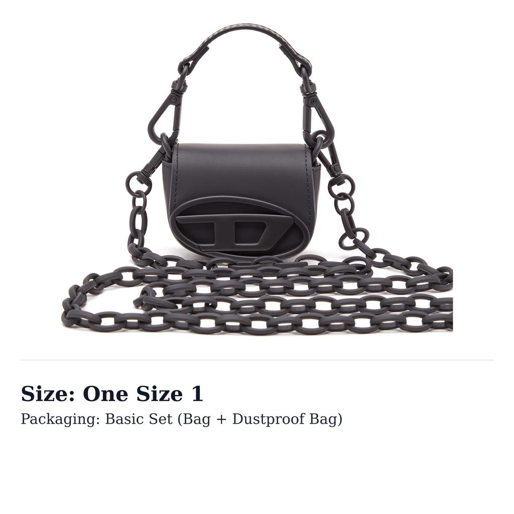 DIESEL Cow Leather Shoulder Bag, Crossbody Bag, Handbag Small Women's Black X09889P6248T8013