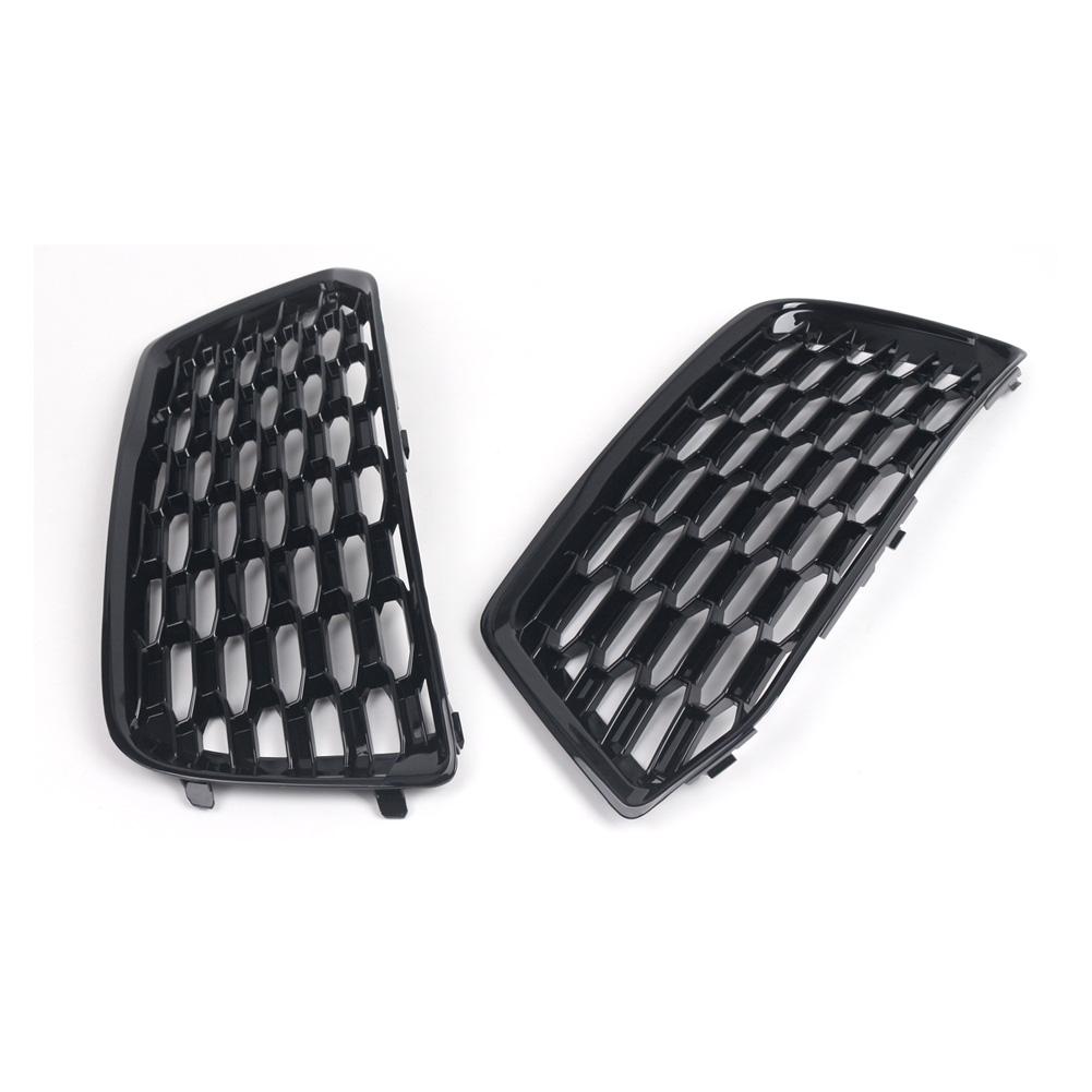 1 Pair Car Front Bumper Lower Grille Grill Fog Lamp Frame Bezel Insert Honeycomb Through-hole Compatible For Q5 2018-2020