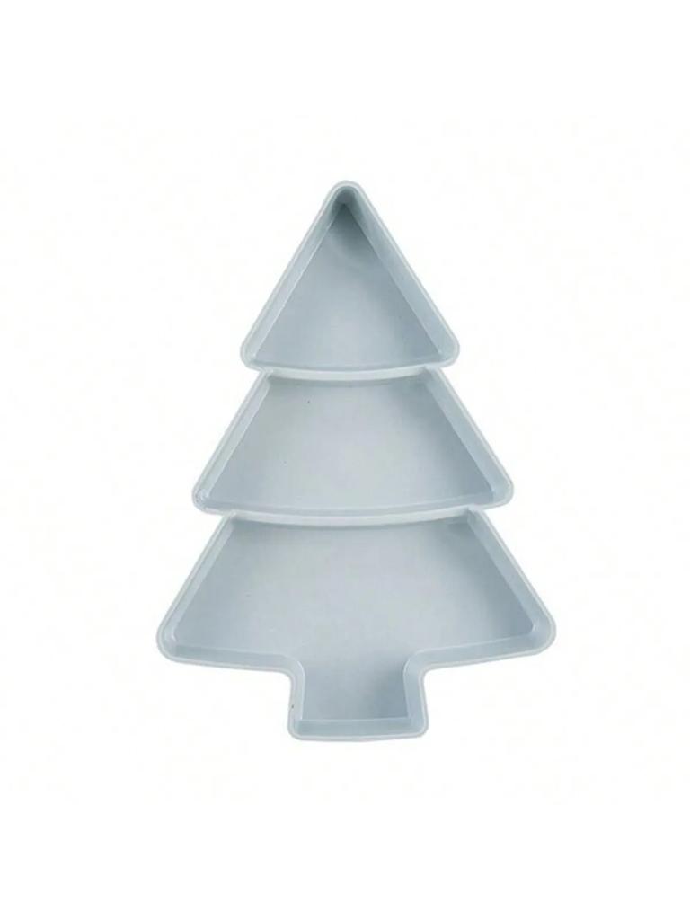 1pc - Creative Christmas Tree Shape Fruit Plate Household Nuts Snacks Plates Portable Dishes Serving Tray For Christmas Party