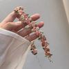 Boho Embroidered Floral Choker Retro Pink Flower Choker Adjustable Vintage Lace Collar Choker for Women Girls